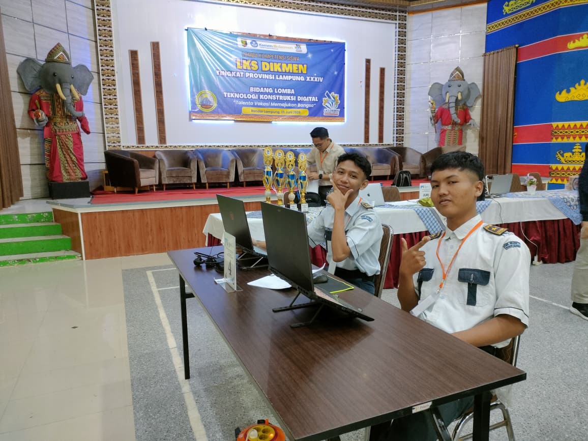 Keren! Dua Siswa DPIB SMKN 1 Raman Utara Sukses Sabet Juara Harapan 1 Desain Konstruksi Digital