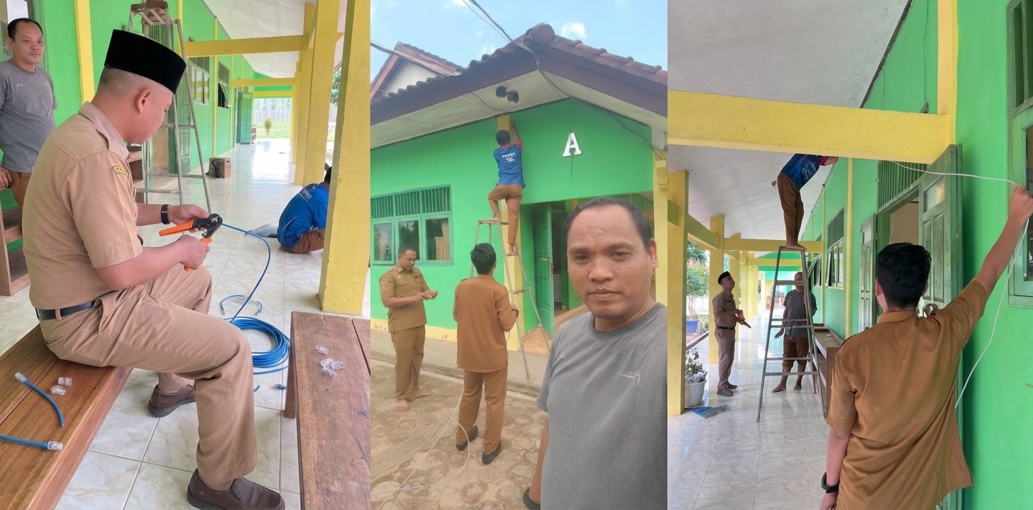 Guna Kelancaran Ujian CBT, SMKN 1 Raman Utara Lakukan Optimalisasi dan Penambahan Perangkat Jaringan Internet